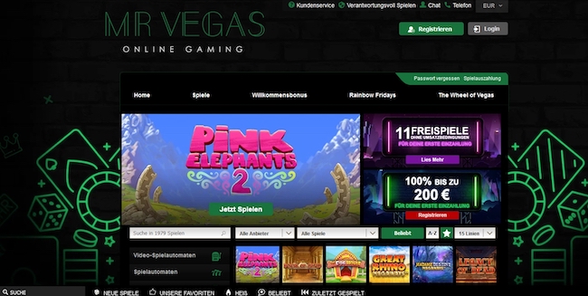 Mr Vegas Casino Webseite