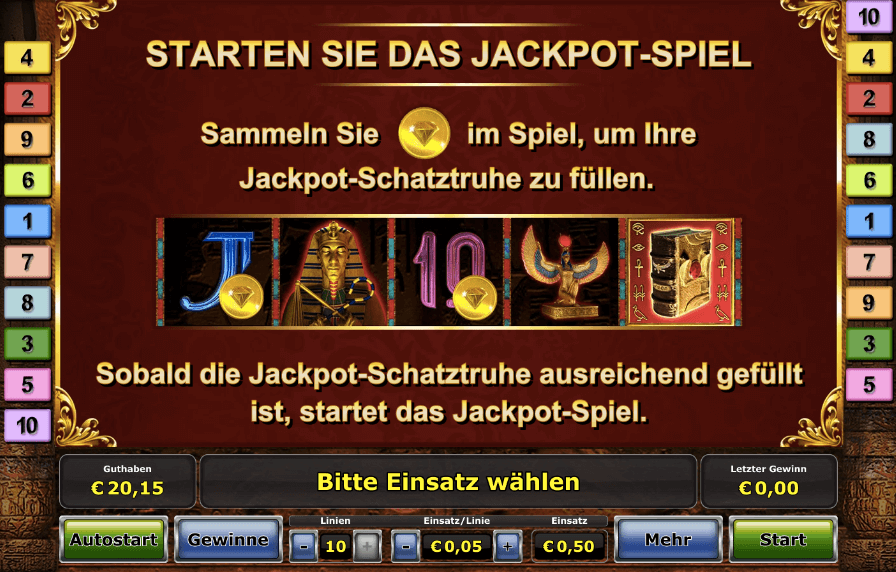 So sehen die Münzen aus, die im Book of Ra Jackpot gesammelt werden müssen