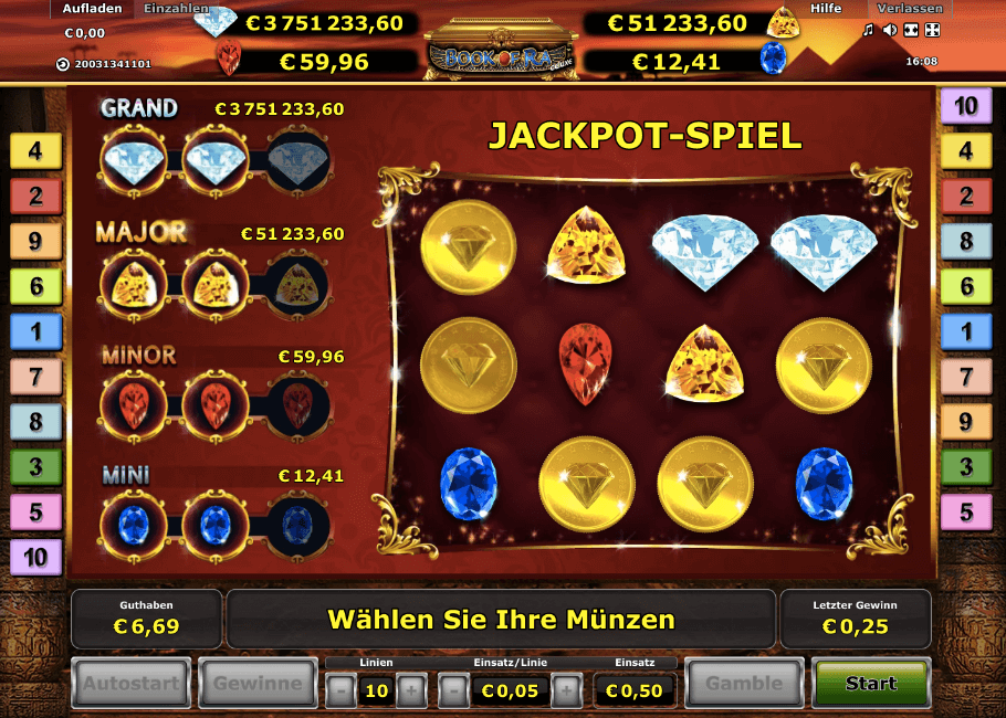 Das Spiel um den Book of Ra Jackpot