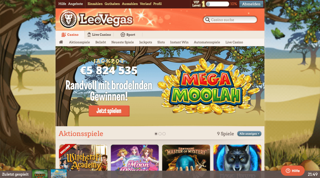 LeoVegas Startseite