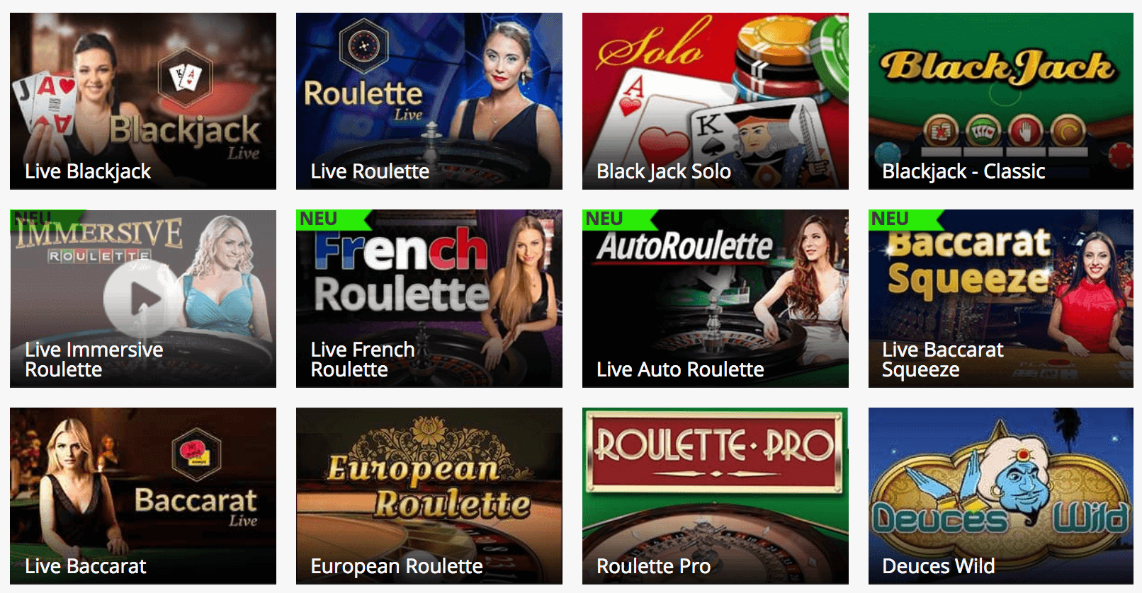 Casino Spiele bei Mr. Play