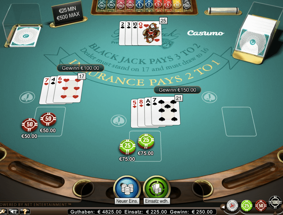 Das Spiel 17 und 4 in Aktion