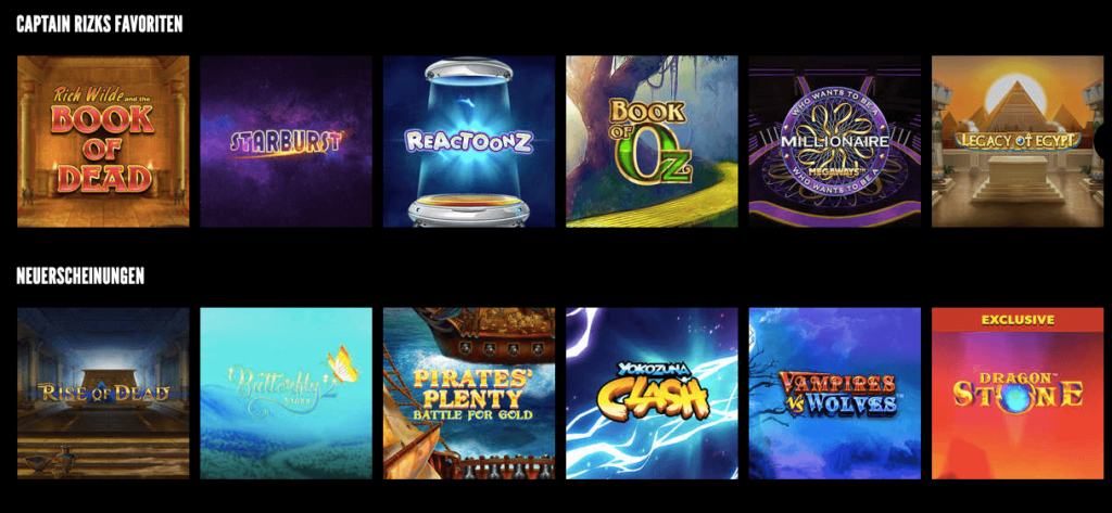 Rizk Casino - neue Slots
