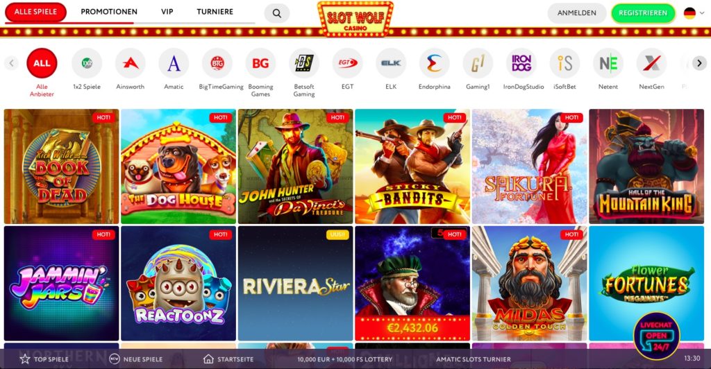 SlotWolf Spiele